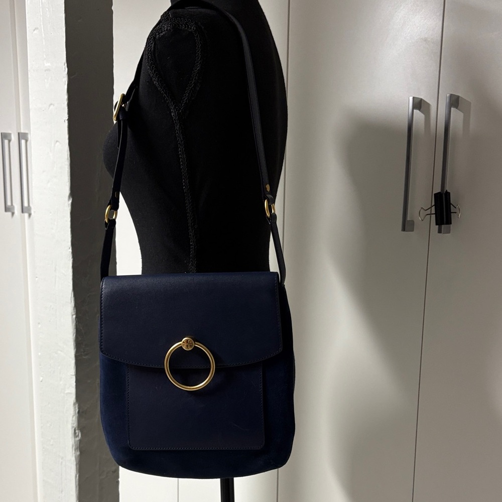 Tory Burch Navy Blue Shoulder Bag